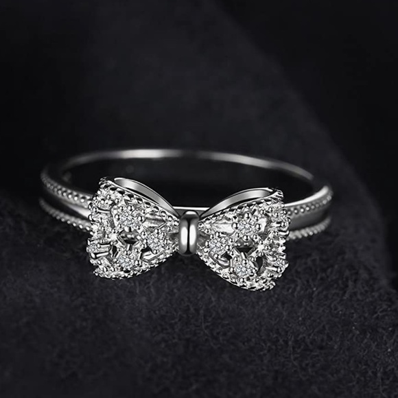 - New 14K Gold Plated 925 Bow Ring